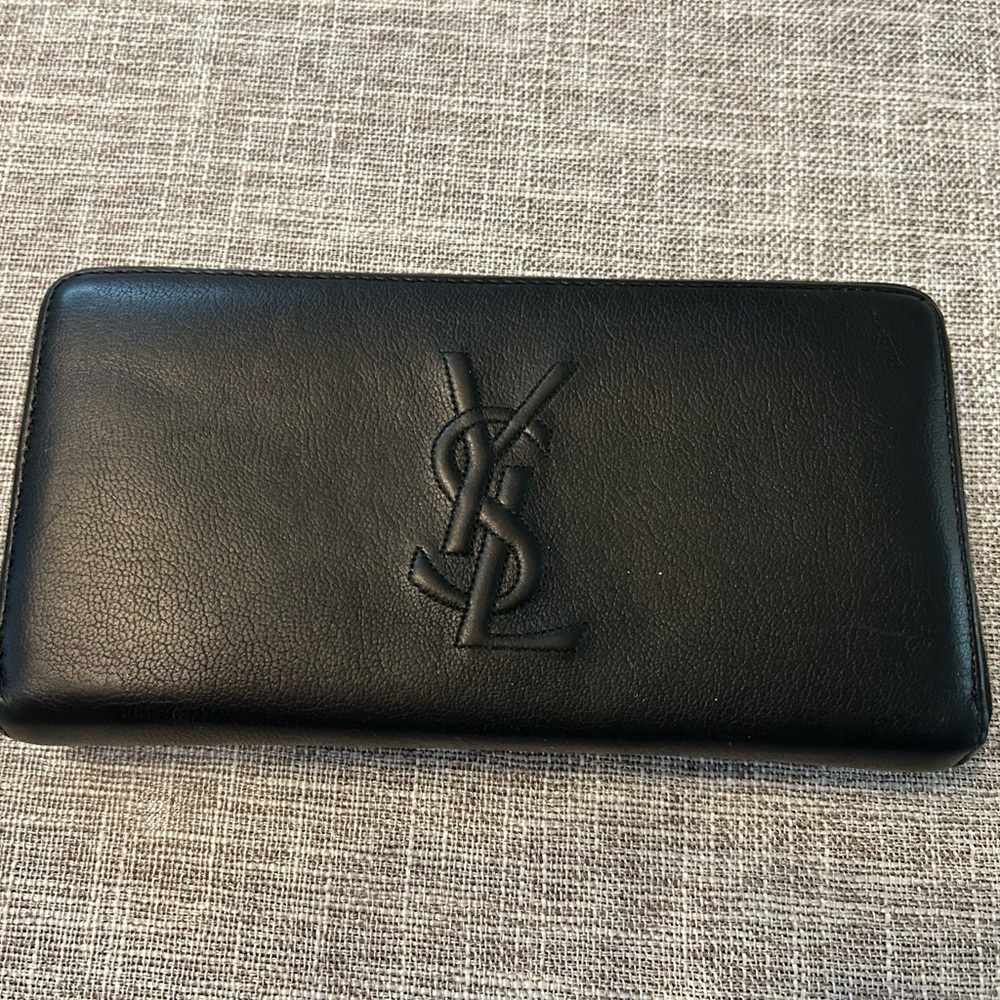 YSL Black Wallet (Zip)